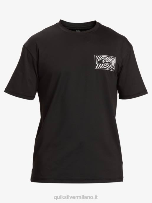 esso Quiksilver uomini mix session upf 50 maglietta da surf a manica corta nero HTZR318