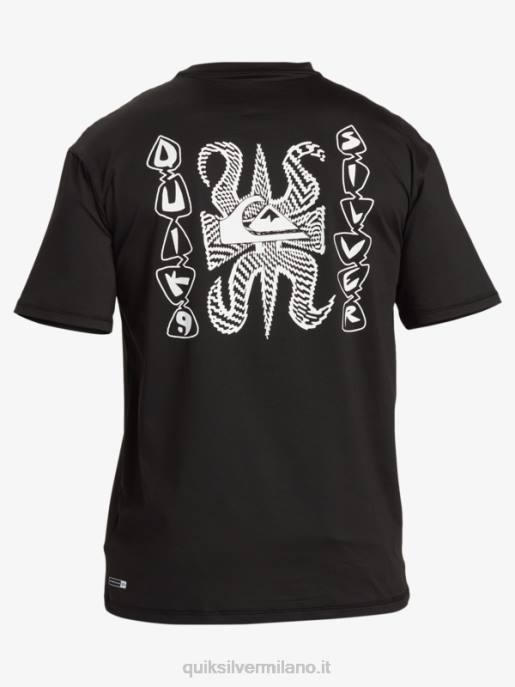 esso Quiksilver uomini mix session upf 50 maglietta da surf a manica corta nero HTZR318