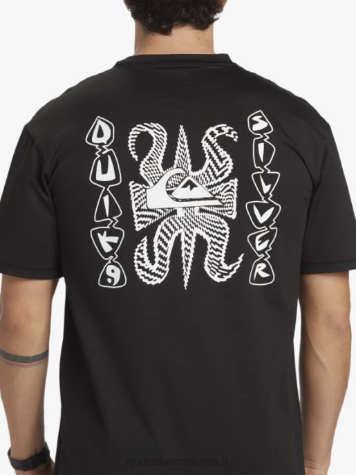 esso Quiksilver uomini mix session upf 50 maglietta da surf a manica corta nero HTZR318
