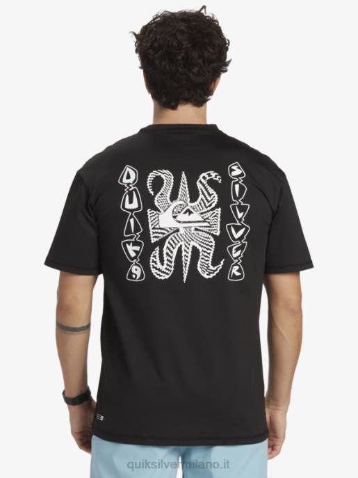 esso Quiksilver uomini mix session upf 50 maglietta da surf a manica corta nero HTZR318