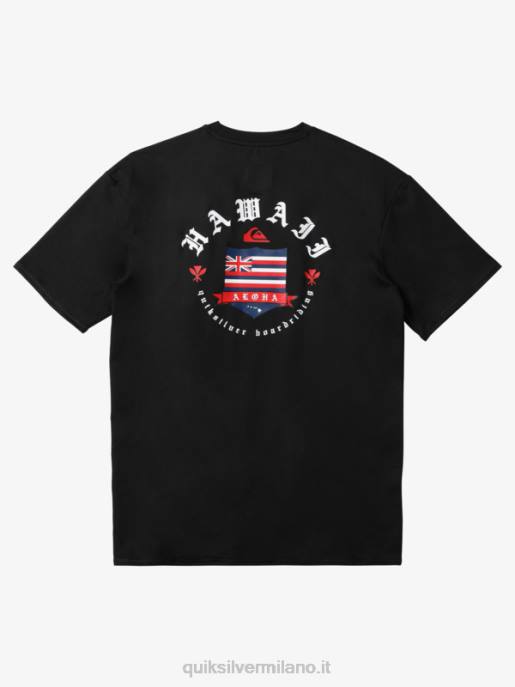 esso Quiksilver uomini t-shirt da surf a maniche corte hawaii royalty upf 50 nero HTZR1123