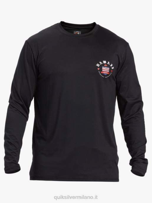 esso Quiksilver uomini t-shirt da surf a maniche lunghe hawaii royalty upf 50 nero HTZR924