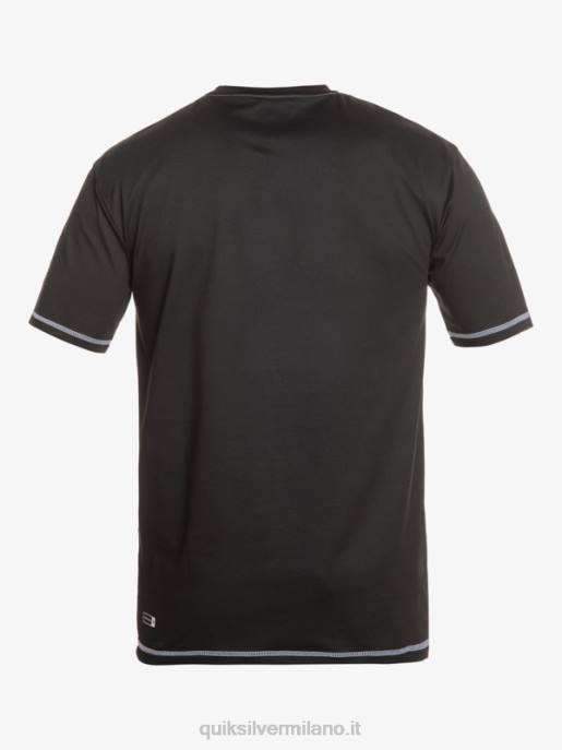 esso Quiksilver uomini t-shirt da surf upf 50 a manica corta saturn surf nero HTZR587