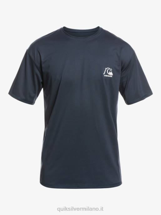 esso Quiksilver uomini t-shirt da surf upf 50 a maniche corte in erica tradizionale erica marina di mezzanotte HTZR1129