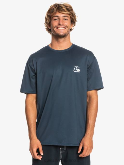 esso Quiksilver uomini t-shirt da surf upf 50 a maniche corte in erica tradizionale erica marina di mezzanotte HTZR1129