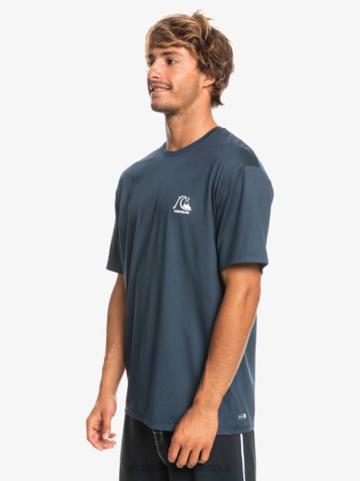 esso Quiksilver uomini t-shirt da surf upf 50 a maniche corte in erica tradizionale erica marina di mezzanotte HTZR1129