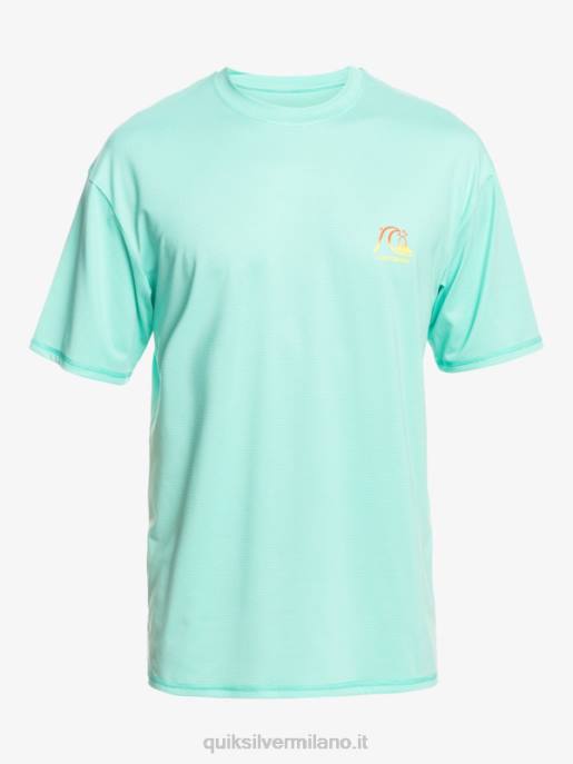 esso Quiksilver uomini t-shirt da surf upf 50 a maniche corte in erica tradizionale piscina verde erica HTZR1133
