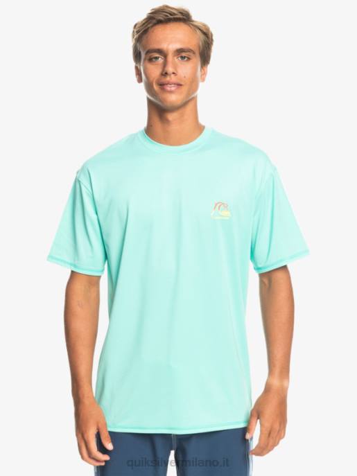 esso Quiksilver uomini t-shirt da surf upf 50 a maniche corte in erica tradizionale piscina verde erica HTZR1133