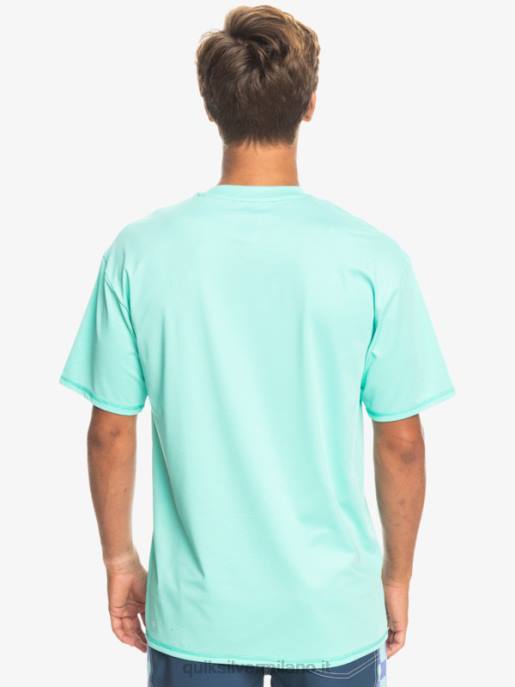 esso Quiksilver uomini t-shirt da surf upf 50 a maniche corte in erica tradizionale piscina verde erica HTZR1133