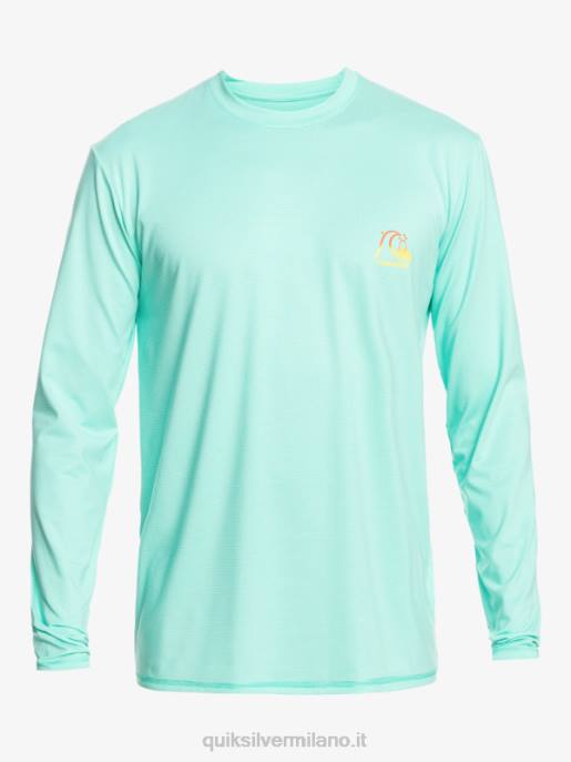 esso Quiksilver uomini t-shirt da surf upf 50 a maniche lunghe in erica Heritage piscina verde erica HTZR1471