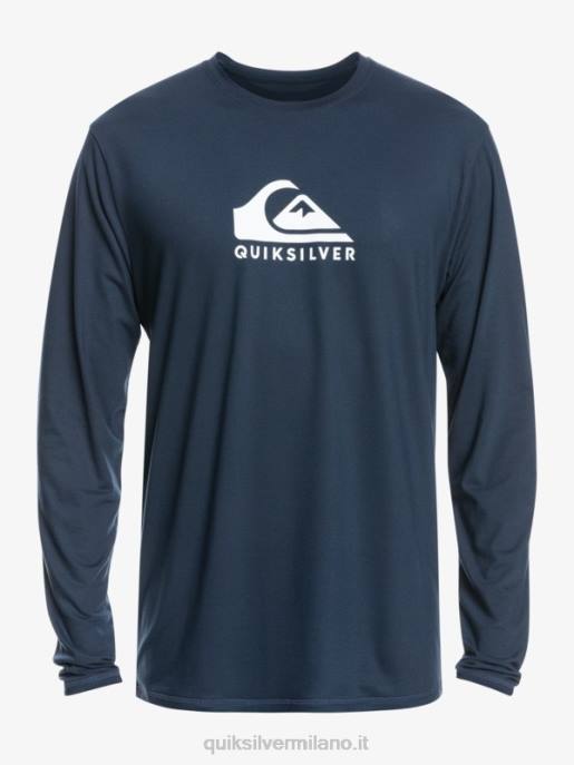 esso Quiksilver uomini t-shirt da surf upf 50 a maniche lunghe in tinta unita blazer blu scuro HTZR1582