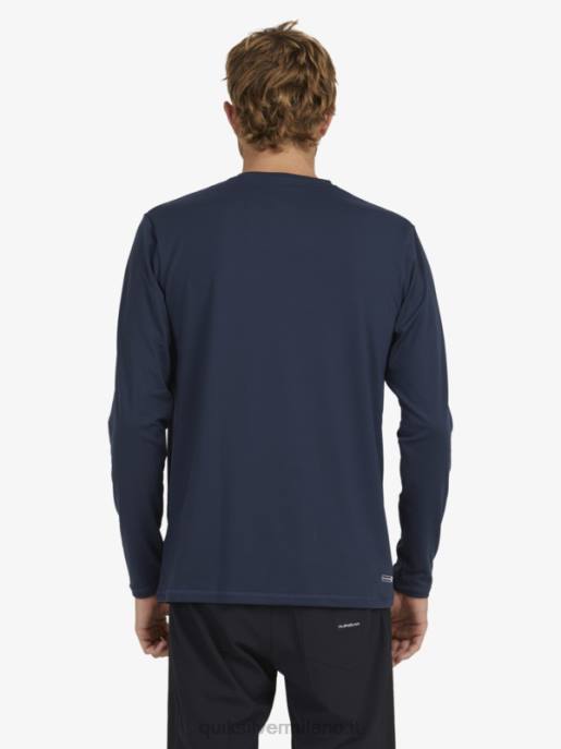 esso Quiksilver uomini t-shirt da surf upf 50 a maniche lunghe in tinta unita blazer blu scuro HTZR1582