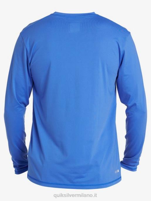 esso Quiksilver uomini t-shirt da surf upf 50 a maniche lunghe in tinta unita blu abbagliante HTZR1584
