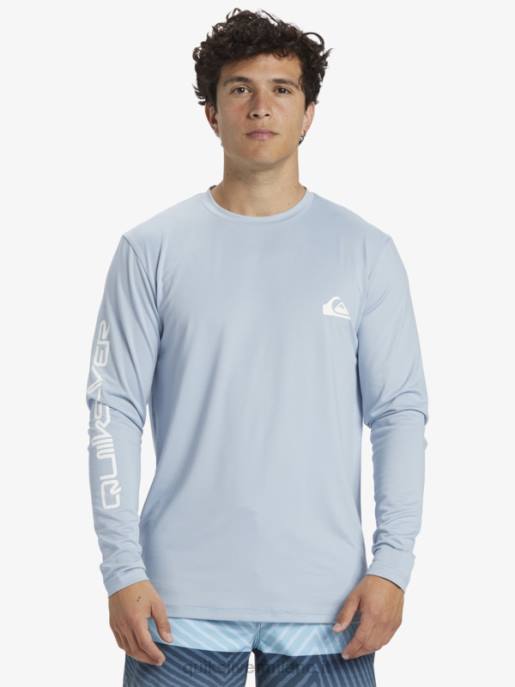 esso Quiksilver uomini t-shirt da surf upf 50 a maniche lunghe omni session azzurro celeste HTZR404