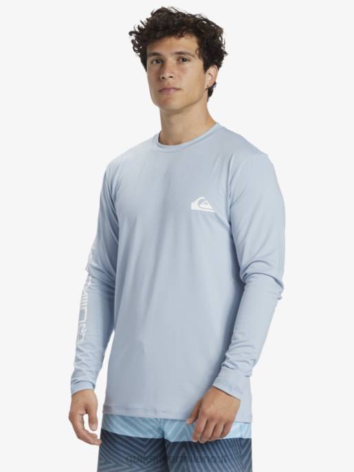 esso Quiksilver uomini t-shirt da surf upf 50 a maniche lunghe omni session azzurro celeste HTZR404