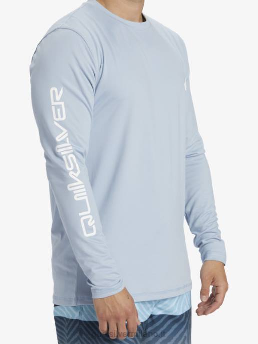 esso Quiksilver uomini t-shirt da surf upf 50 a maniche lunghe omni session azzurro celeste HTZR404