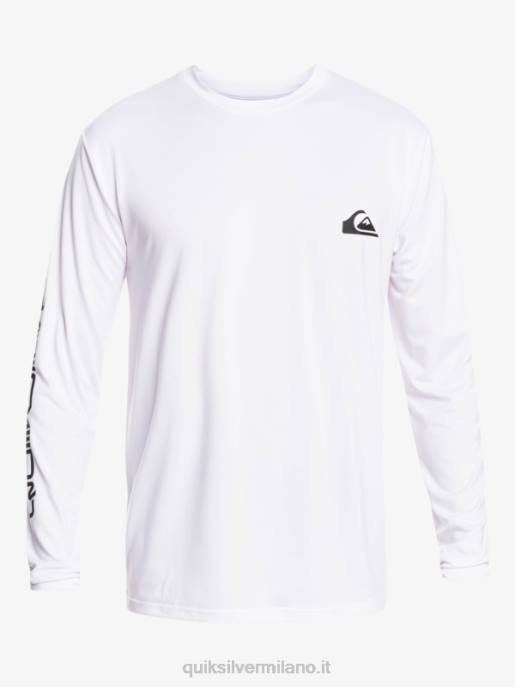 esso Quiksilver uomini t-shirt da surf upf 50 a maniche lunghe omni session bianco HTZR401