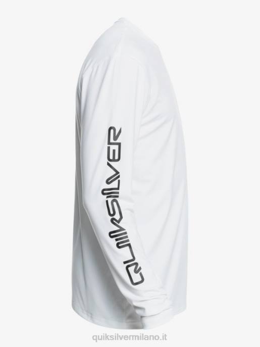 esso Quiksilver uomini t-shirt da surf upf 50 a maniche lunghe omni session bianco HTZR401