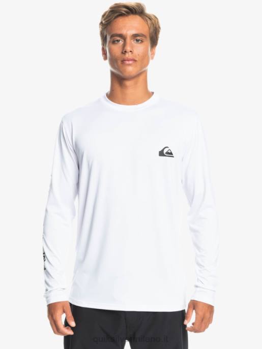 esso Quiksilver uomini t-shirt da surf upf 50 a maniche lunghe omni session bianco HTZR401
