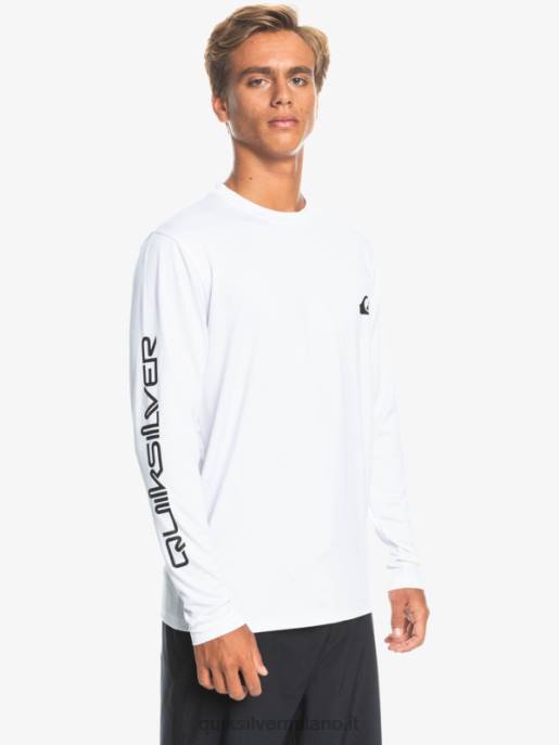esso Quiksilver uomini t-shirt da surf upf 50 a maniche lunghe omni session bianco HTZR401