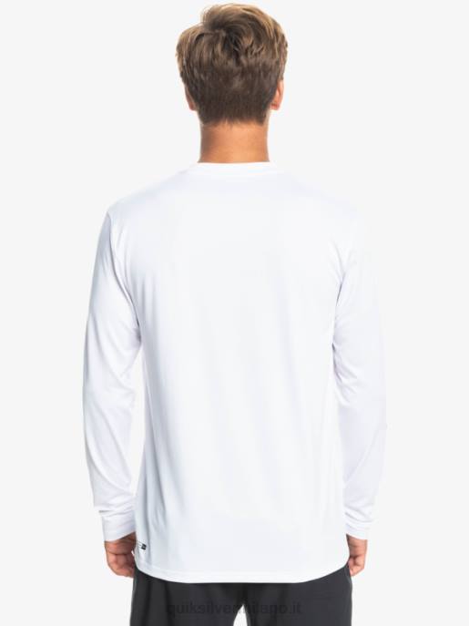esso Quiksilver uomini t-shirt da surf upf 50 a maniche lunghe omni session bianco HTZR401