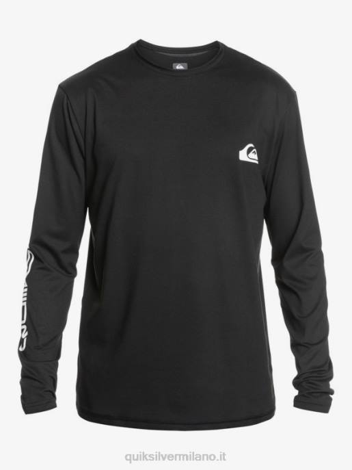esso Quiksilver uomini t-shirt da surf upf 50 a maniche lunghe omni session nero HTZR406