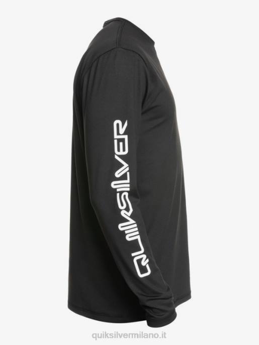 esso Quiksilver uomini t-shirt da surf upf 50 a maniche lunghe omni session nero HTZR406
