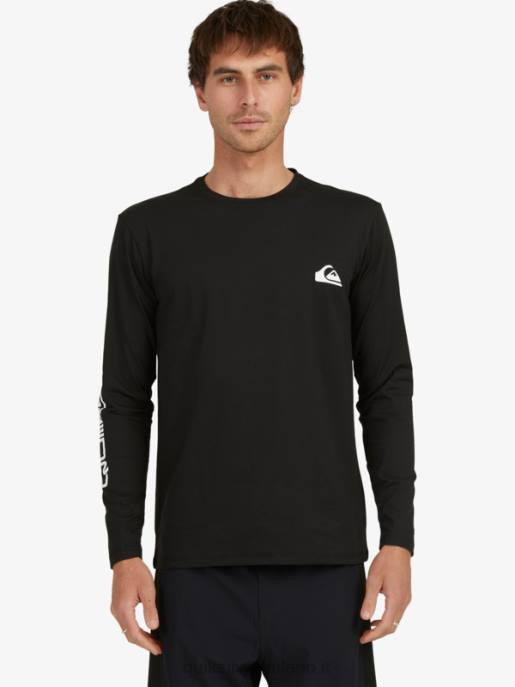 esso Quiksilver uomini t-shirt da surf upf 50 a maniche lunghe omni session nero HTZR406