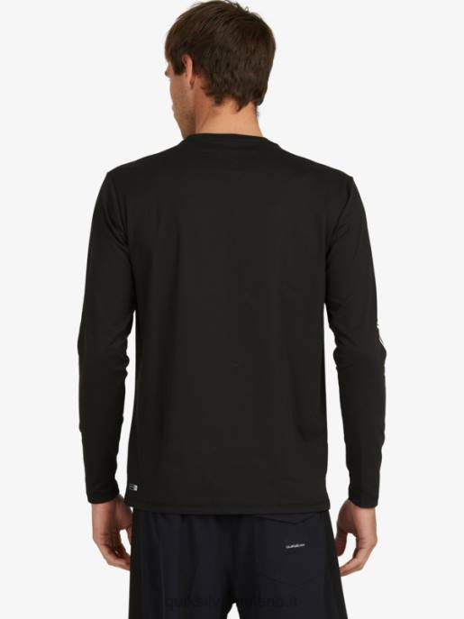 esso Quiksilver uomini t-shirt da surf upf 50 a maniche lunghe omni session nero HTZR406