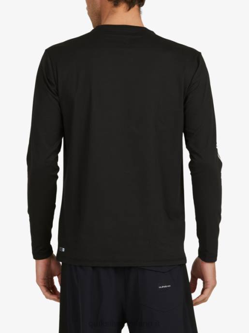 esso Quiksilver uomini t-shirt da surf upf 50 a maniche lunghe omni session nero HTZR406
