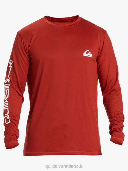 esso Quiksilver uomini t-shirt da surf upf 50 a maniche lunghe omni session ocra rossa HTZR403