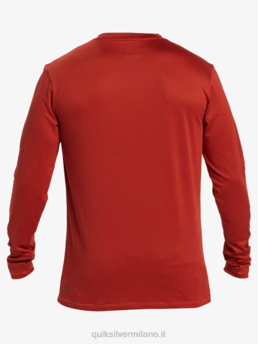 esso Quiksilver uomini t-shirt da surf upf 50 a maniche lunghe omni session ocra rossa HTZR403