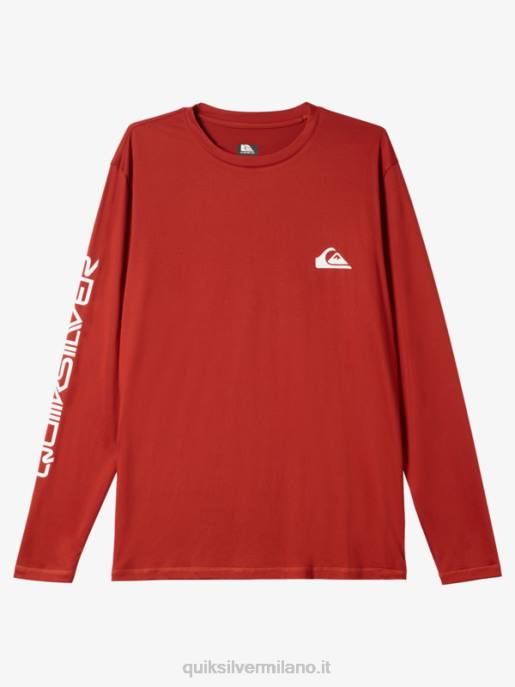 esso Quiksilver uomini t-shirt da surf upf 50 a maniche lunghe omni session ocra rossa HTZR403