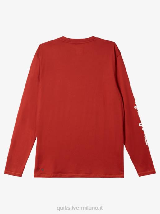esso Quiksilver uomini t-shirt da surf upf 50 a maniche lunghe omni session ocra rossa HTZR403