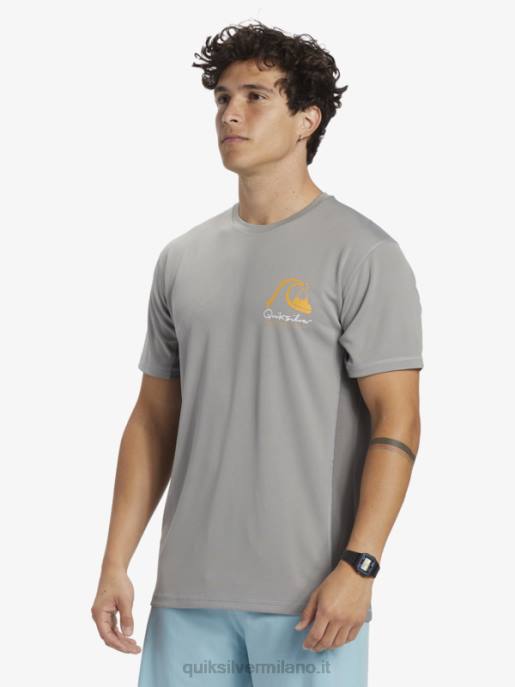 esso Quiksilver uomini waterman bamboo check 2 upf 50 maglietta da surf a manica corta pelle di squalo HTZR274