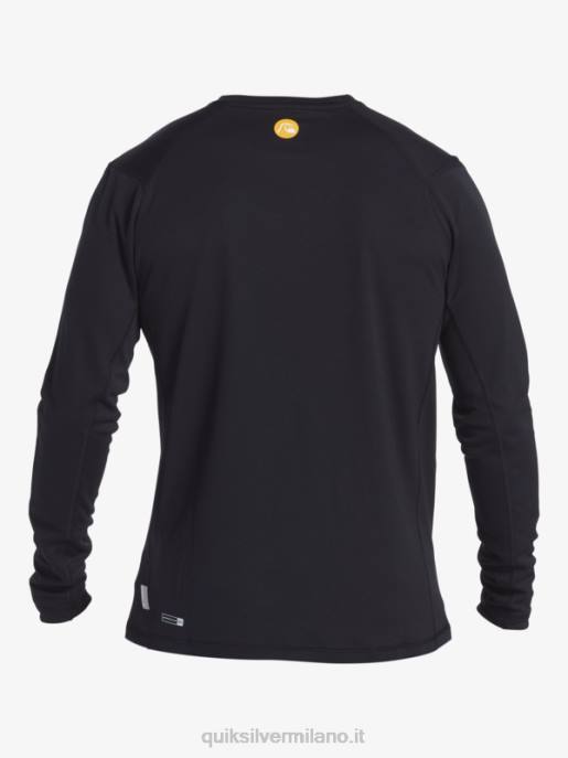 esso Quiksilver uomini waterman bamboo check 2 upf 50 maglietta da surf a maniche lunghe nero HTZR261