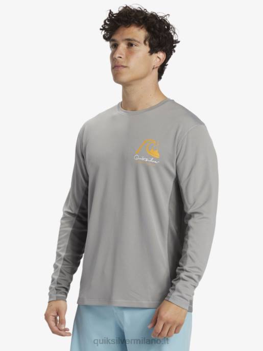 esso Quiksilver uomini waterman bamboo check 2 upf 50 maglietta da surf a maniche lunghe pelle di squalo HTZR258