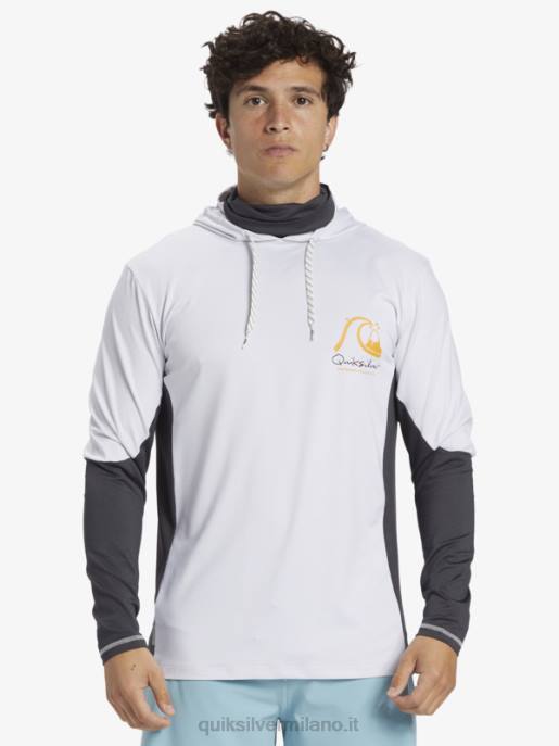 esso Quiksilver uomini waterman pescatore pescatore upf 50 manica lunga maglietta da surf bianco HTZR831
