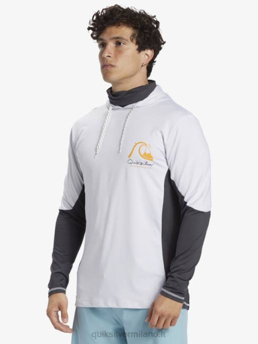 esso Quiksilver uomini waterman pescatore pescatore upf 50 manica lunga maglietta da surf bianco HTZR831