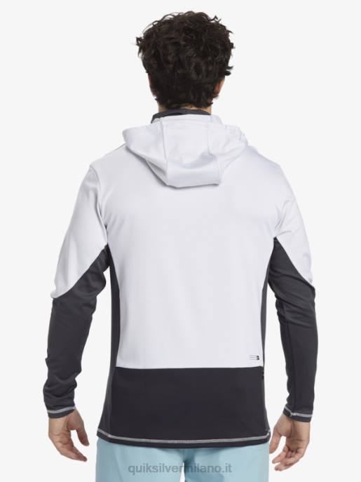 esso Quiksilver uomini waterman pescatore pescatore upf 50 manica lunga maglietta da surf bianco HTZR831