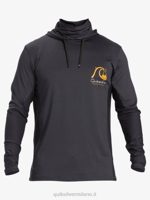 esso Quiksilver uomini waterman pescatore pescatore upf 50 manica lunga maglietta da surf nero HTZR830